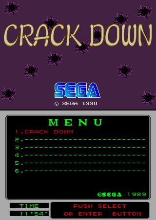 Crack Down (Mega-Tech) Title Screen